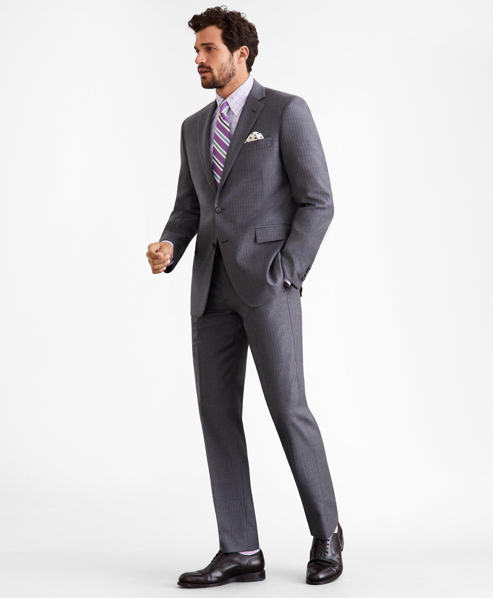 Regent Fit Two-Button Grey Stripe 1818 Suit