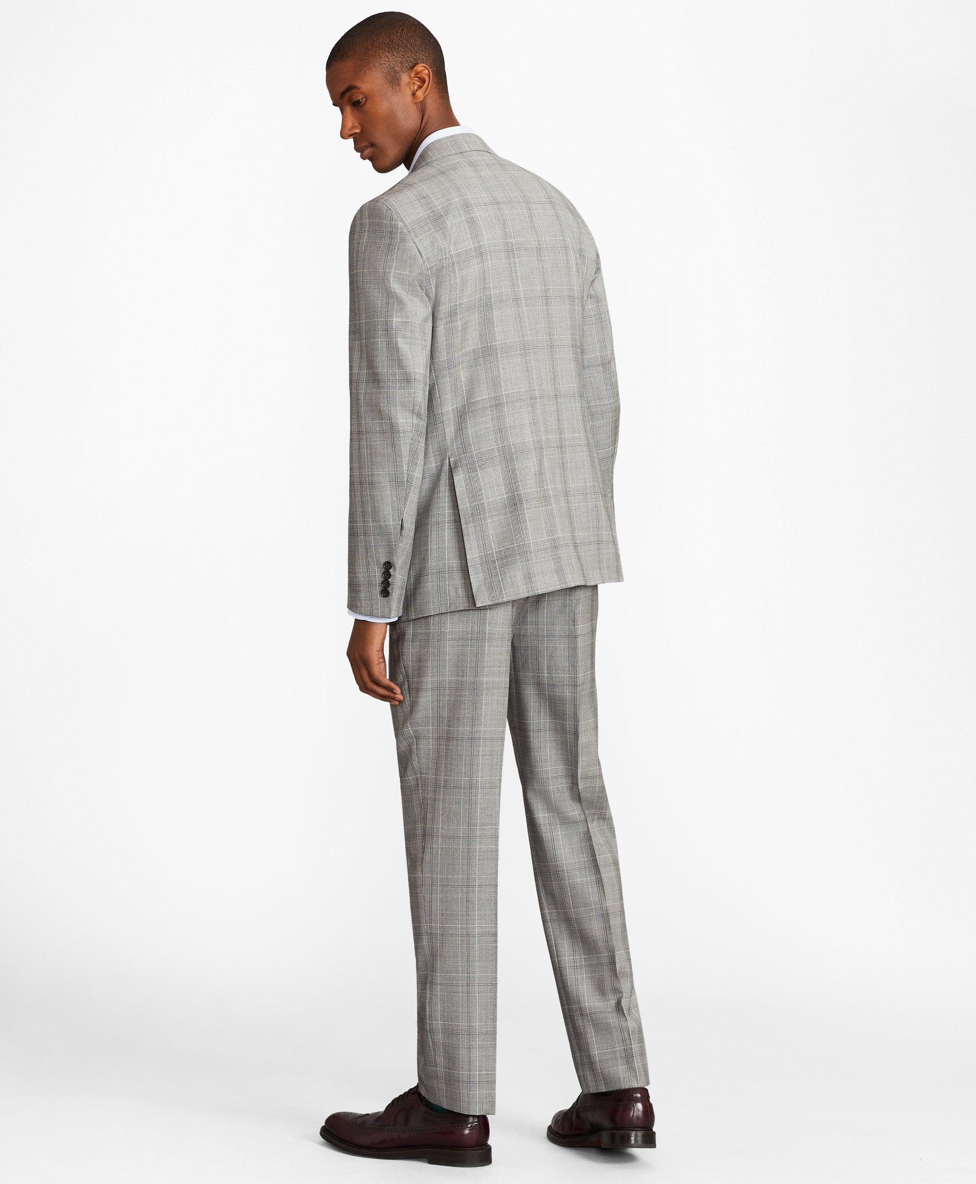 Regent Fit Three Button Plaid 1818 Suit 