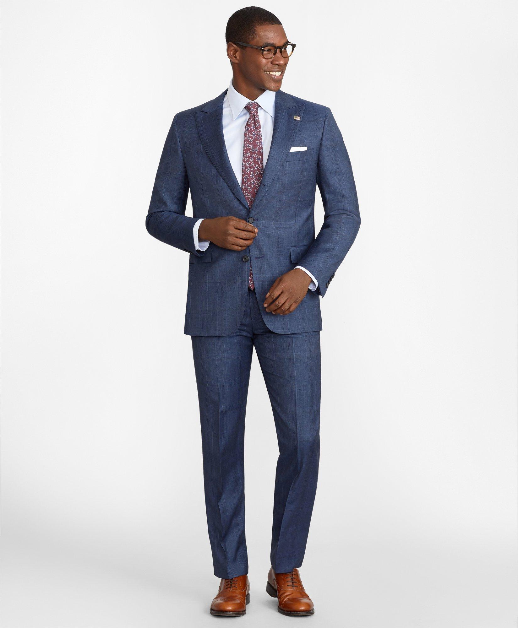 Regent Fit Three-Button Plaid 1818 Suit