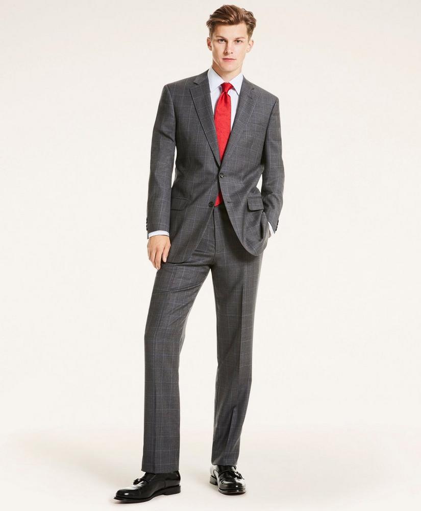 Madison Fit Plaid Wool Twill 1818 Suit, image 1