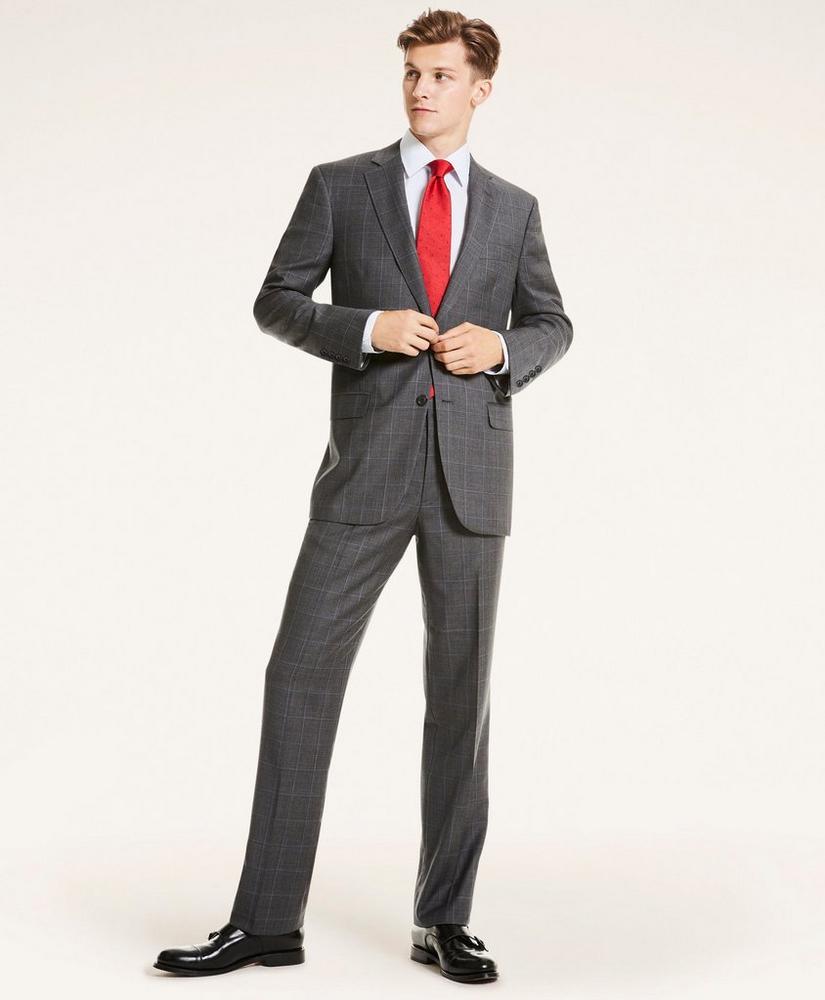 Madison Fit Plaid Wool Twill 1818 Suit, image 2