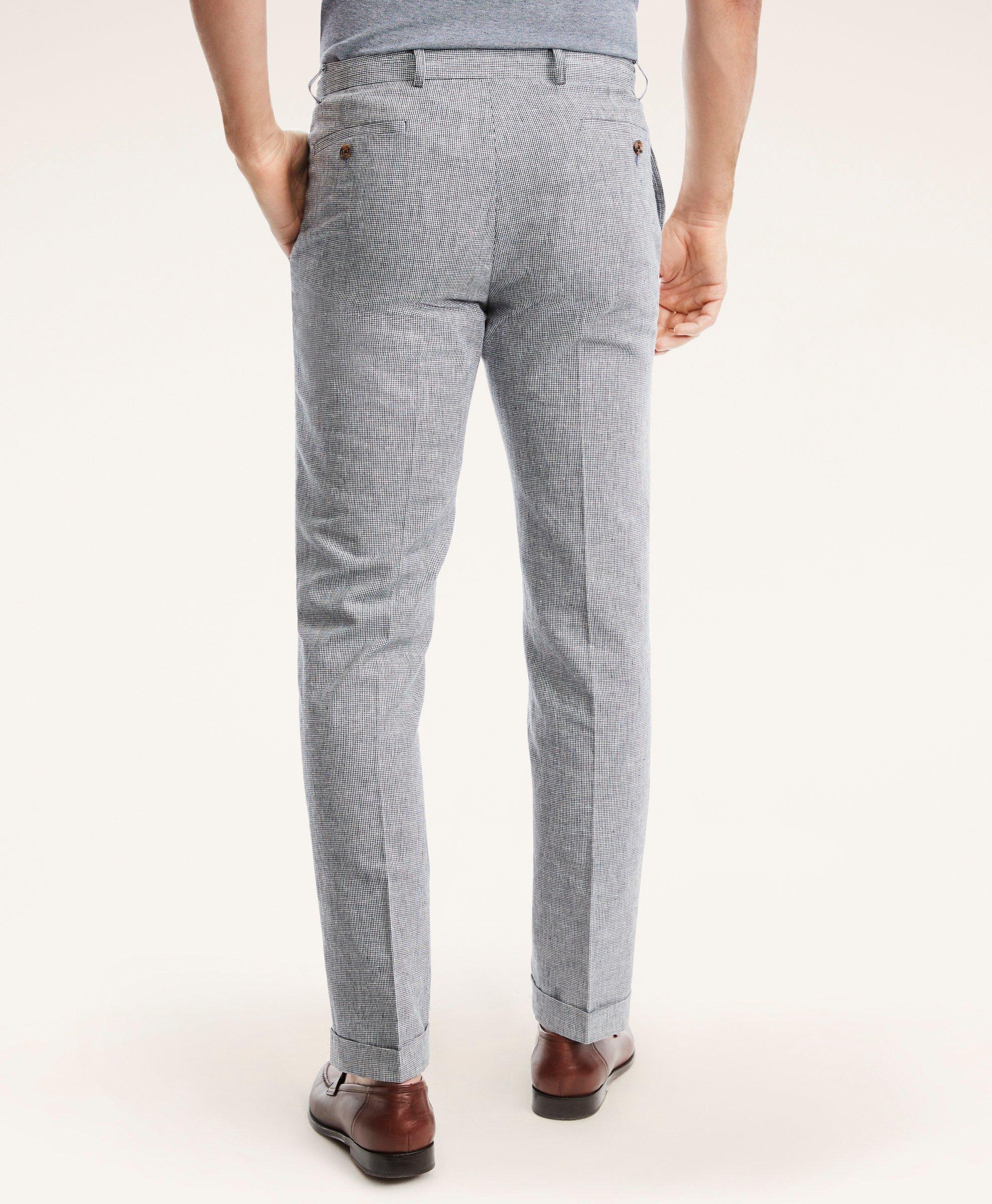 Regent Fit Mini-Houndstooth Suit Trousers