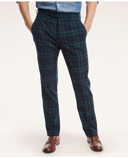 Regent Regular-Fit Seersucker Pants, Black Watch Tartan, image 1