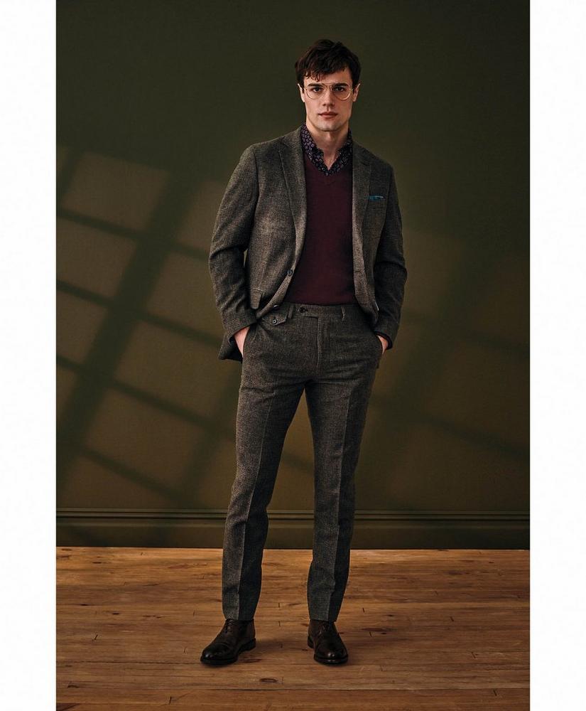 Regent Fit Merino Wool Flannel Mini-Houndstooth Suit Jacket, image 3