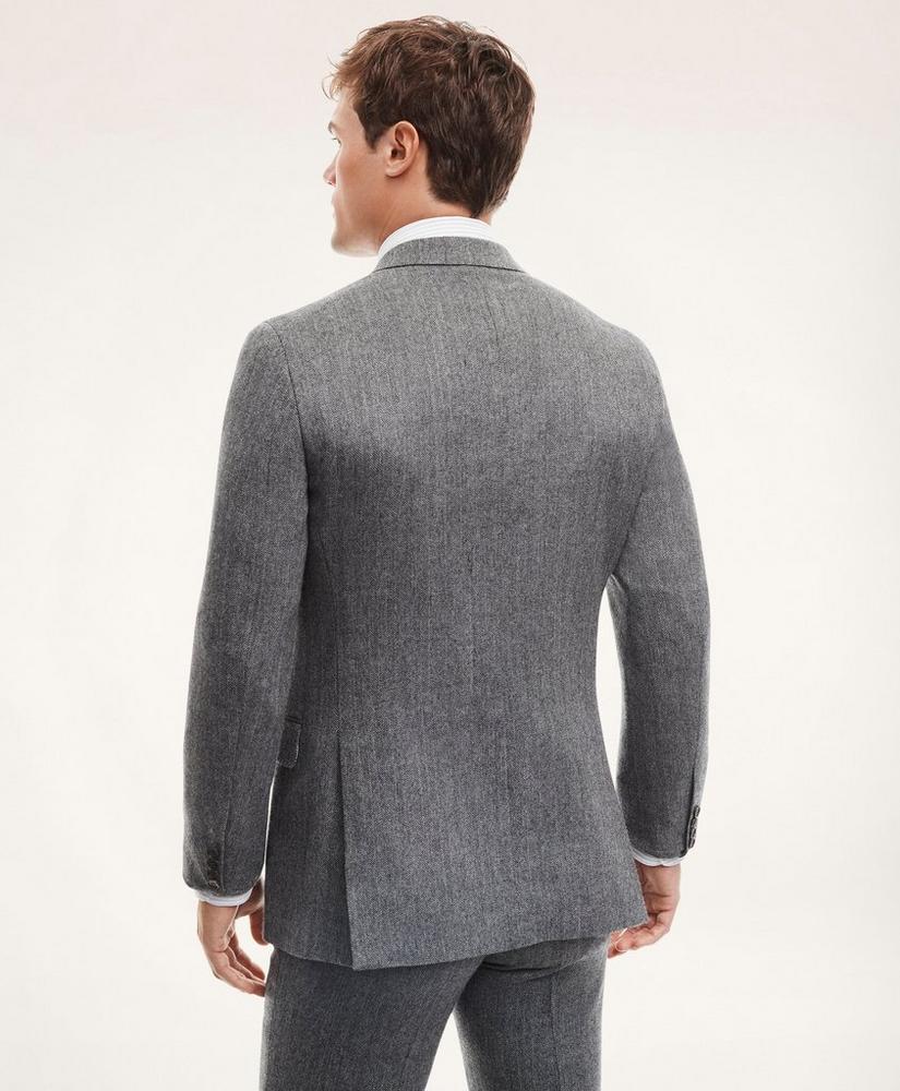 Regent Fit Lambswool Double-Breasted Herringbone Suit Jacket, image 3