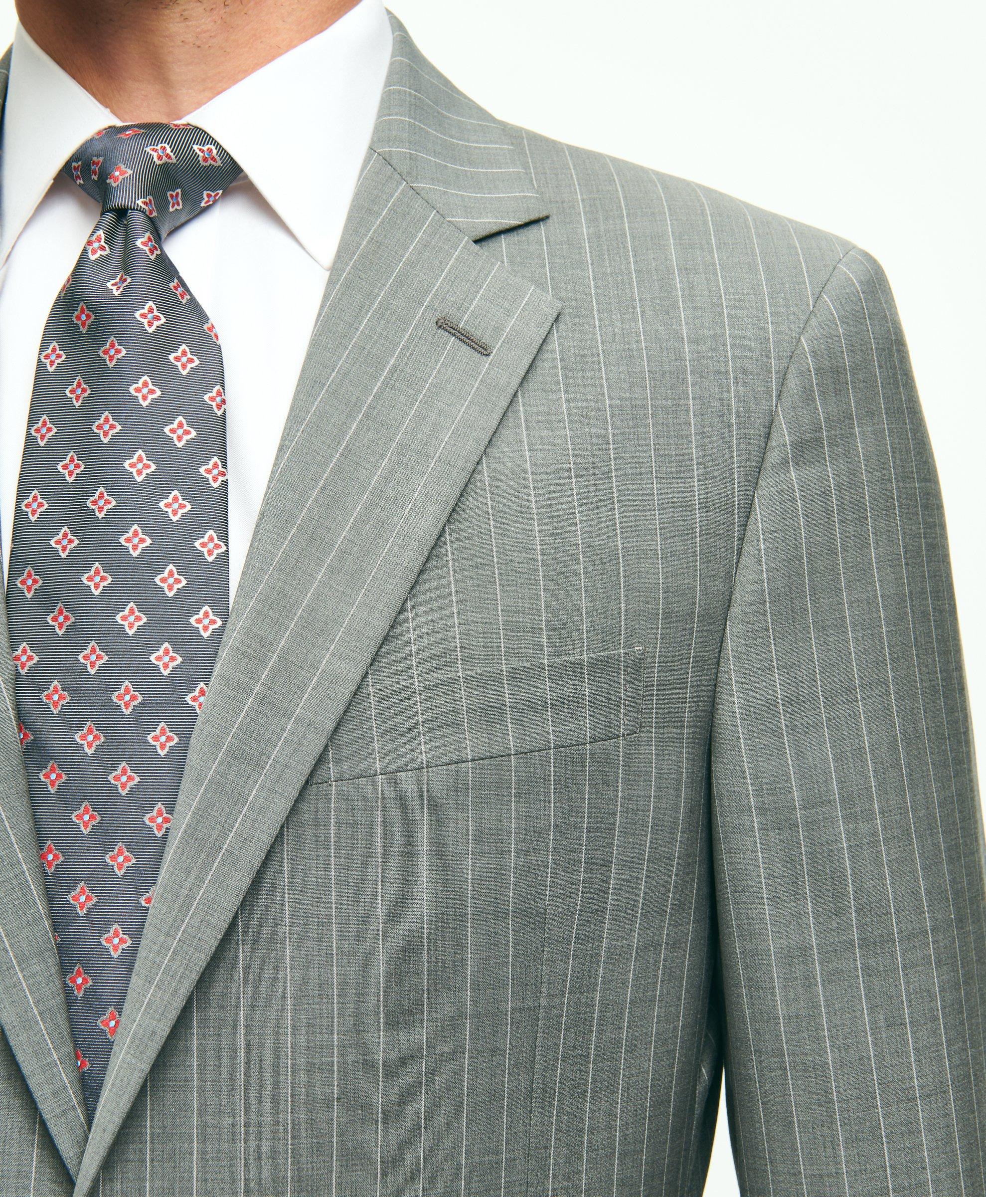 Madison Fit Wool Pinstripe 1818 Suit