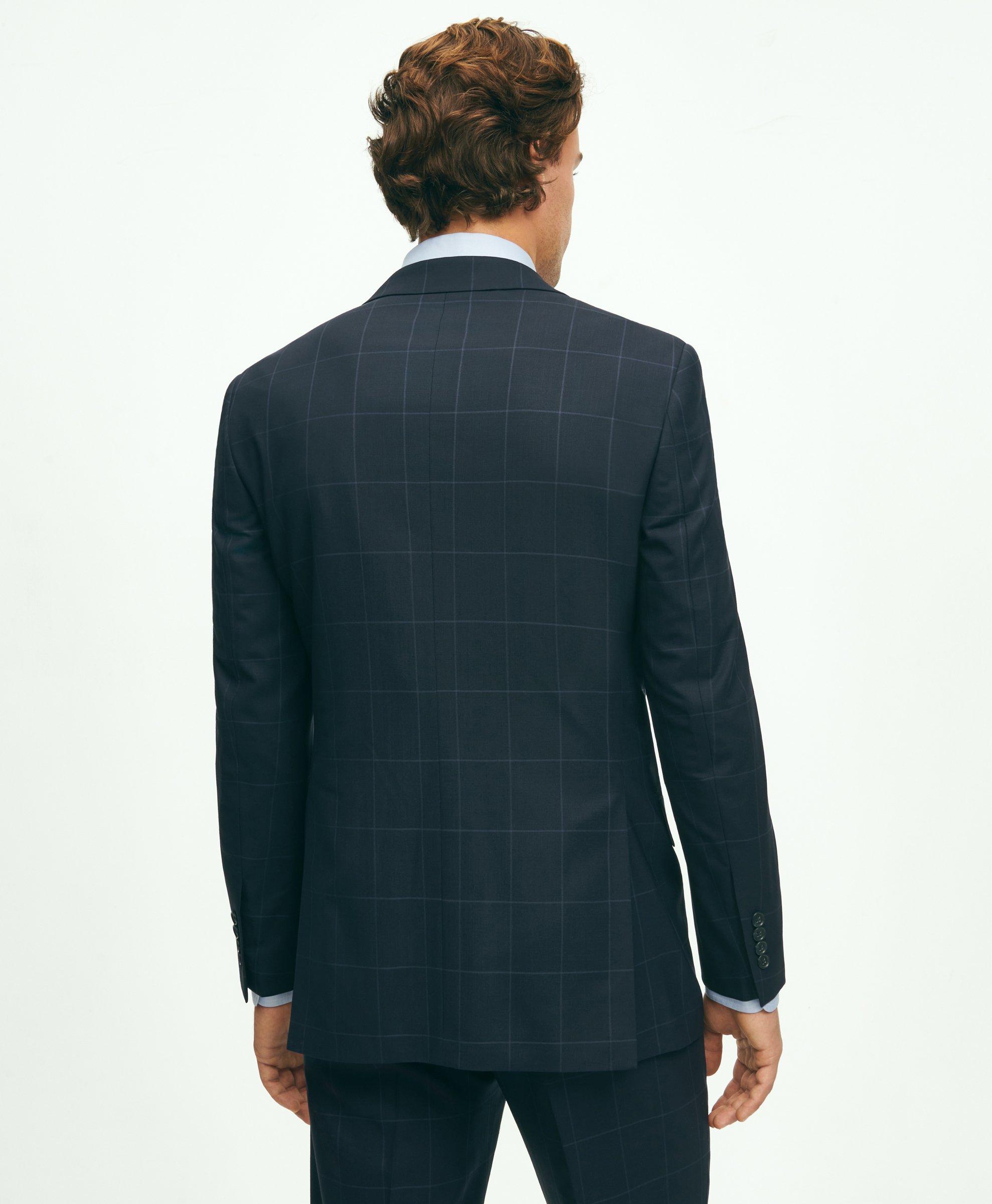 Brooks Brothers Explorer Collection Regent Fit Merino Wool Windowpane Suit  Jacket