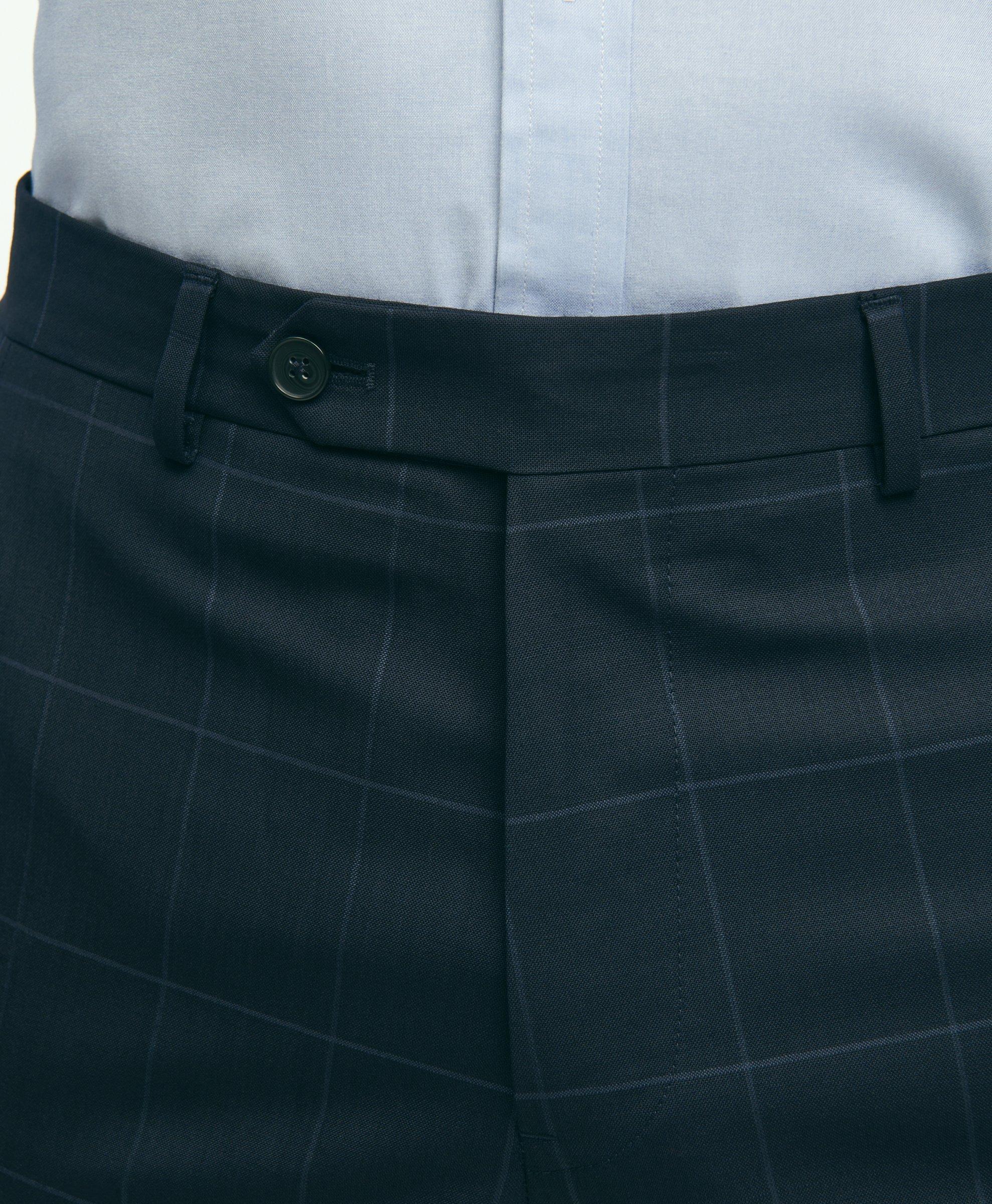 Brooks Brothers Explorer Collection Regent Fit Merino Wool Windowpane Suit  Pants