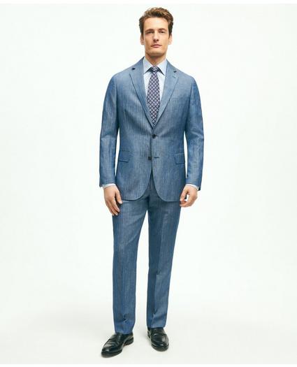 Regent Fit Wool Linen Herringbone Suit Jacket, image 3