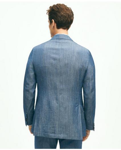 Regent Fit Wool Linen Herringbone Suit Jacket, image 3