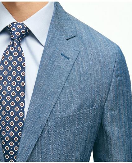 Regent Fit Wool Linen Herringbone Suit Jacket, image 4