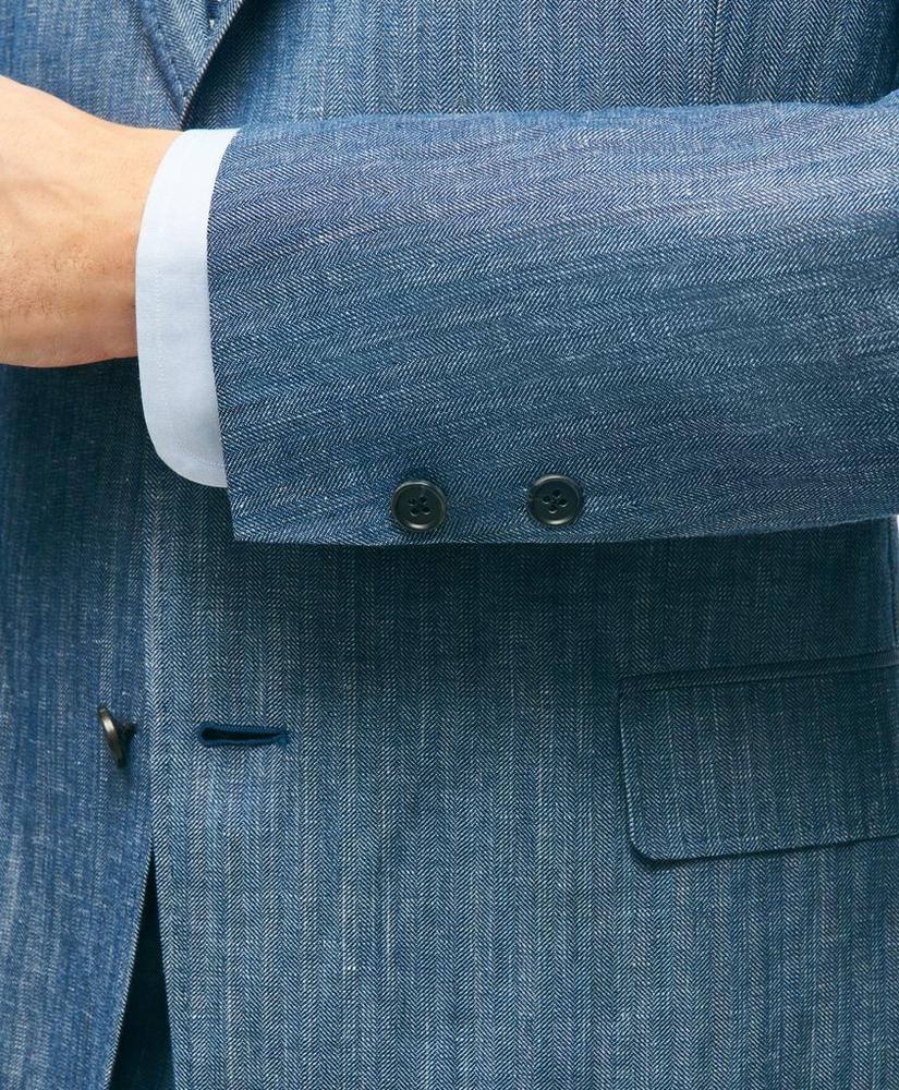 Regent Fit Wool Linen Herringbone Suit Jacket, image 5