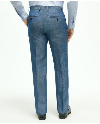 Regent Fit Wool Linen Herringbone Suit Pants, image 3