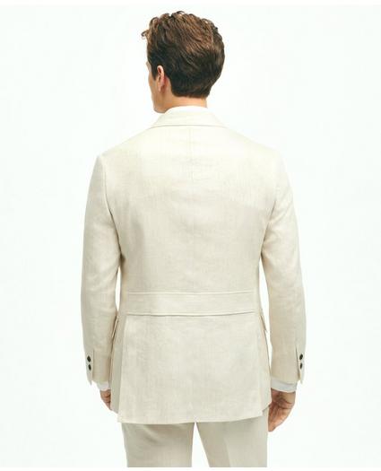 Regent Fit Linen Cotton Herringbone Suit Jacket, image 5