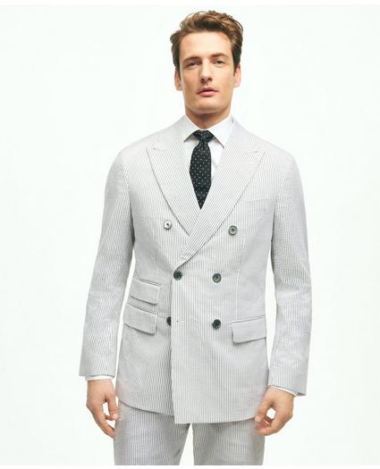 Regent Fit Stretch Cotton Seersucker Double-Breasted Suit Jacket, image 1