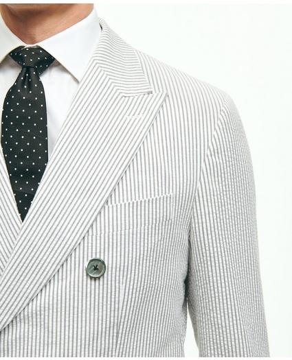Regent Fit Stretch Cotton Seersucker Double-Breasted Suit Jacket, image 4