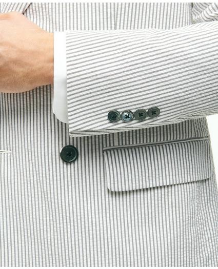 Regent Fit Stretch Cotton Seersucker Double-Breasted Suit Jacket, image 5