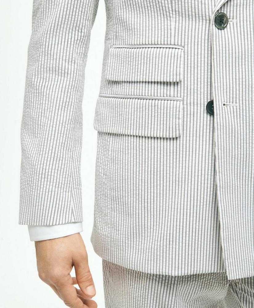Regent Fit Stretch Cotton Seersucker Double-Breasted Suit Jacket, image 6