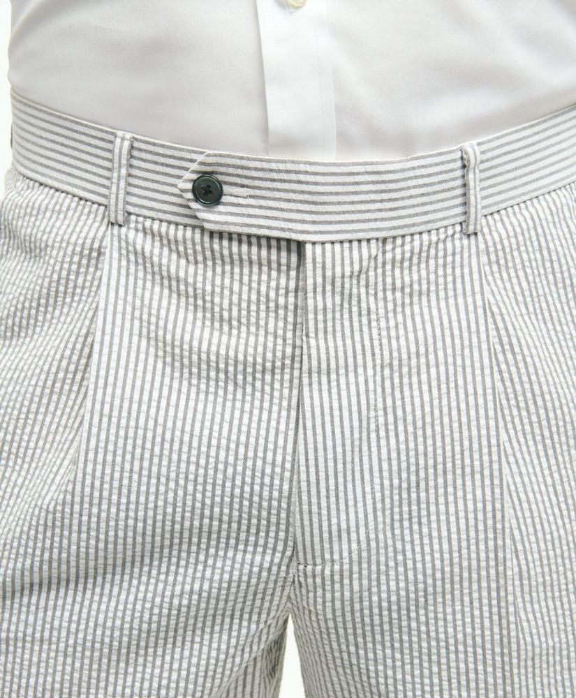 Milano Fit Stretch Cotton Seersucker Pleated Suit Pants, image 4
