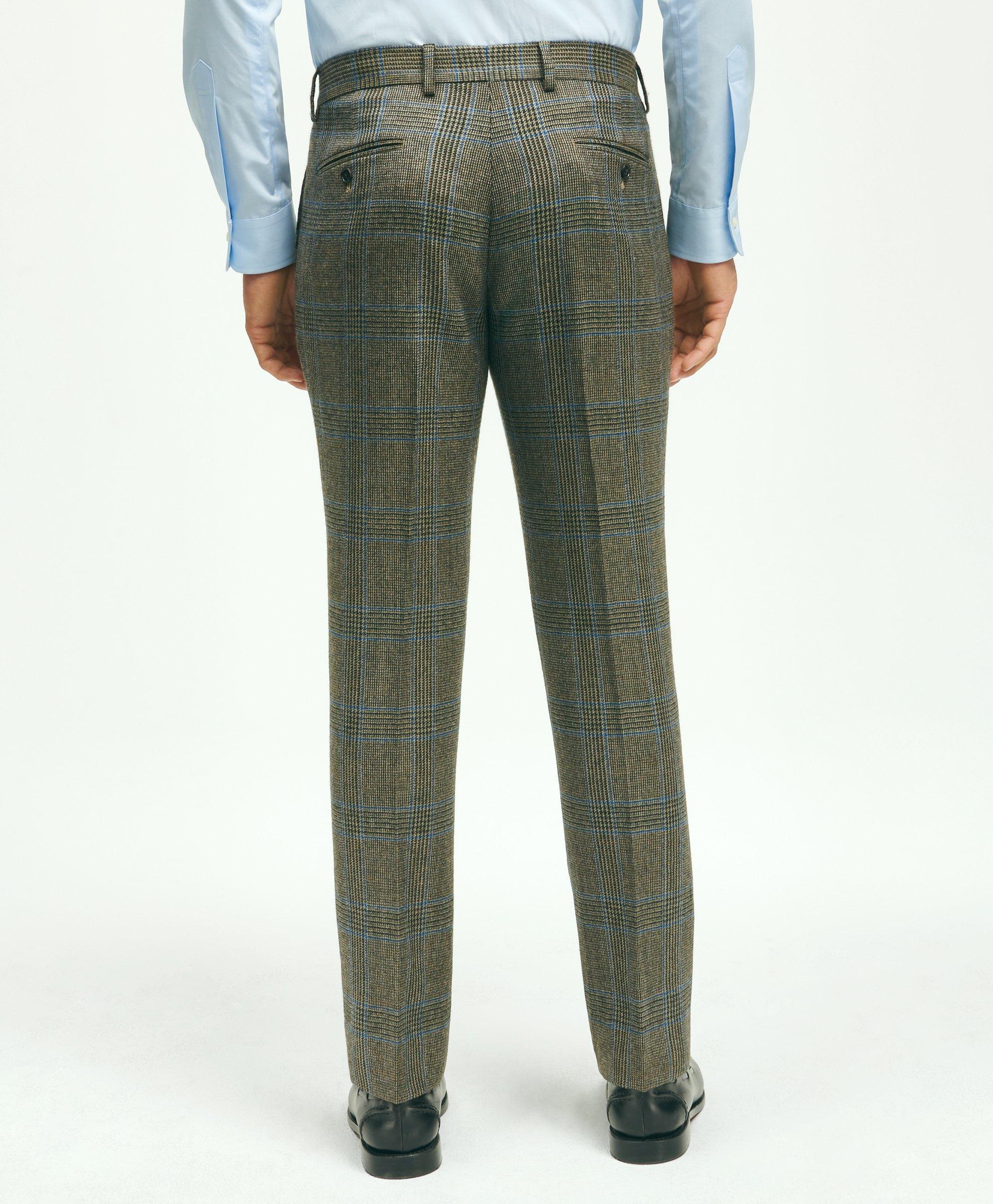 Slim Fit Wool Twill Prince Of Wales Suit Pants