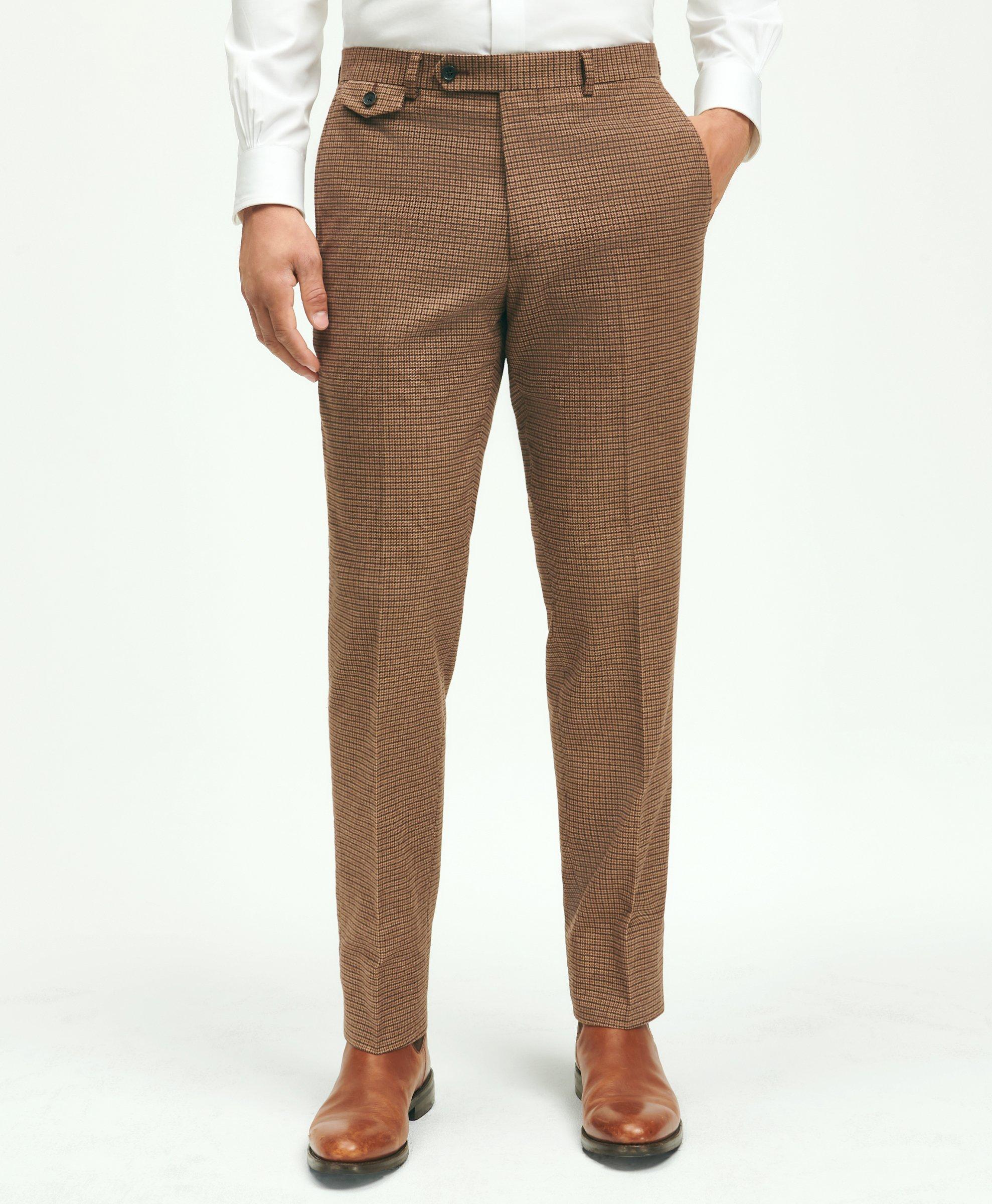 Beige Heavy Brushed Cotton Stretch Dress Pant