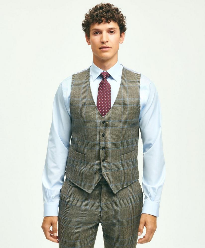 Wool Twill Prince Of Wales Checked Suit Vest, image 1