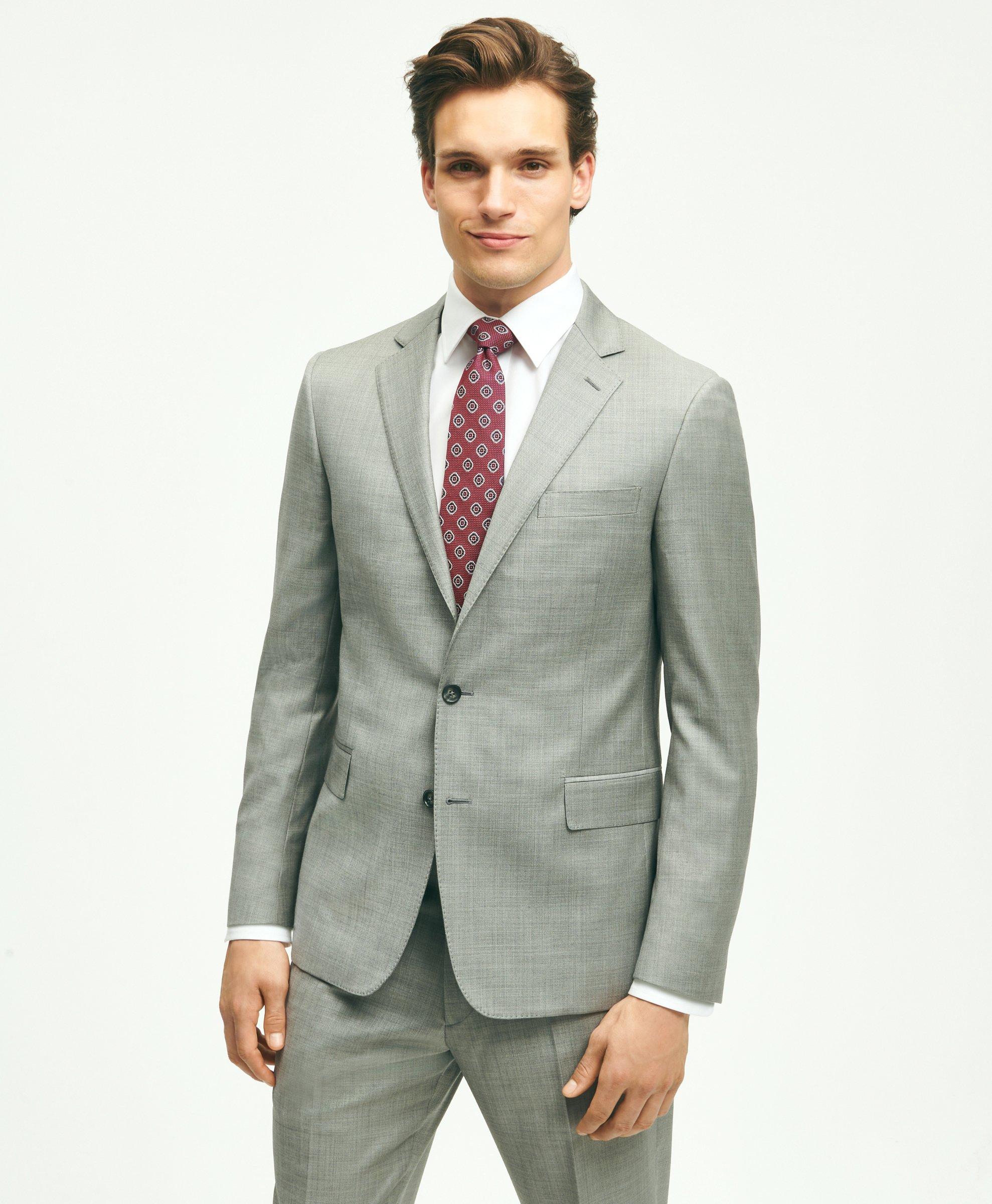 Mid Grey Twill Slim Suit Jacket