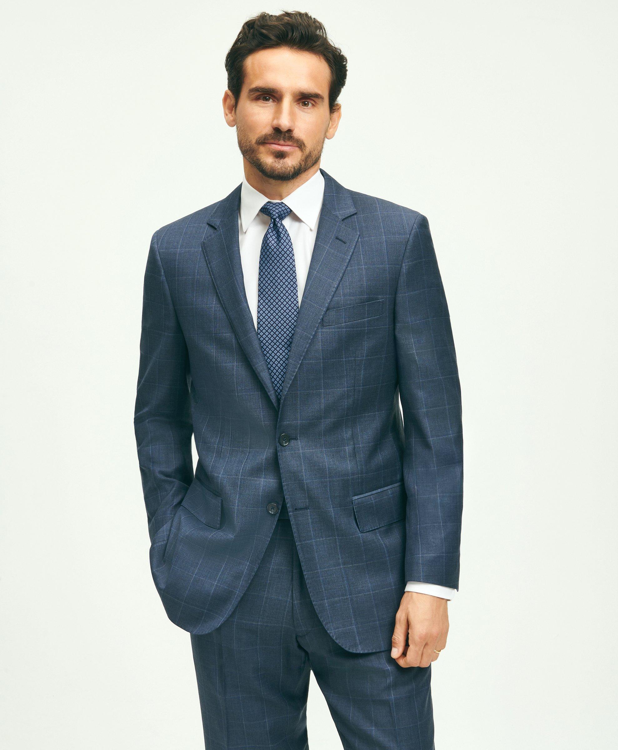 Traditional Fit Wool Windowpane 1818 Suit