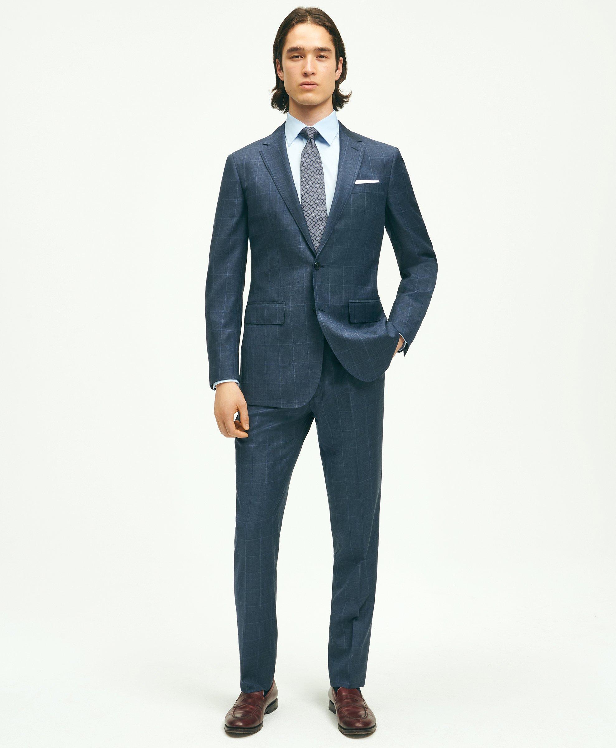 Slim Fit Wool Windowpane 1818 Suit