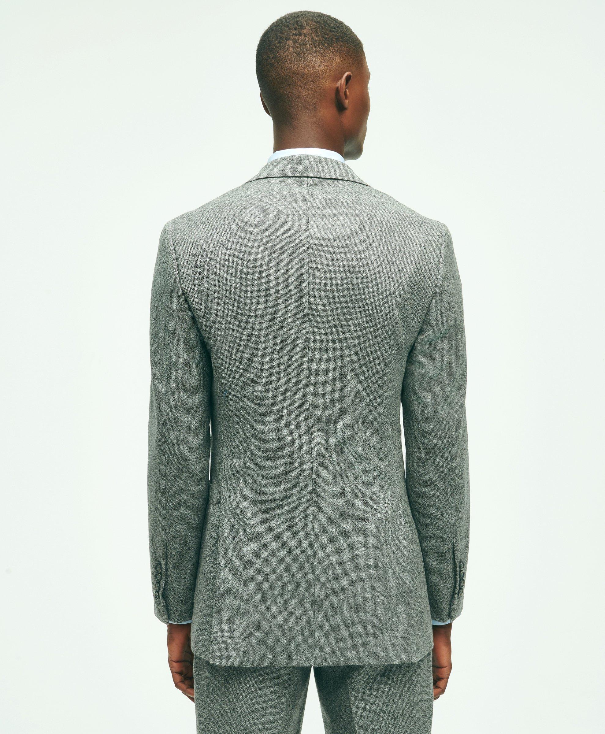 Slim Fit Wool Tweed Patch Pocket Suit Jacket