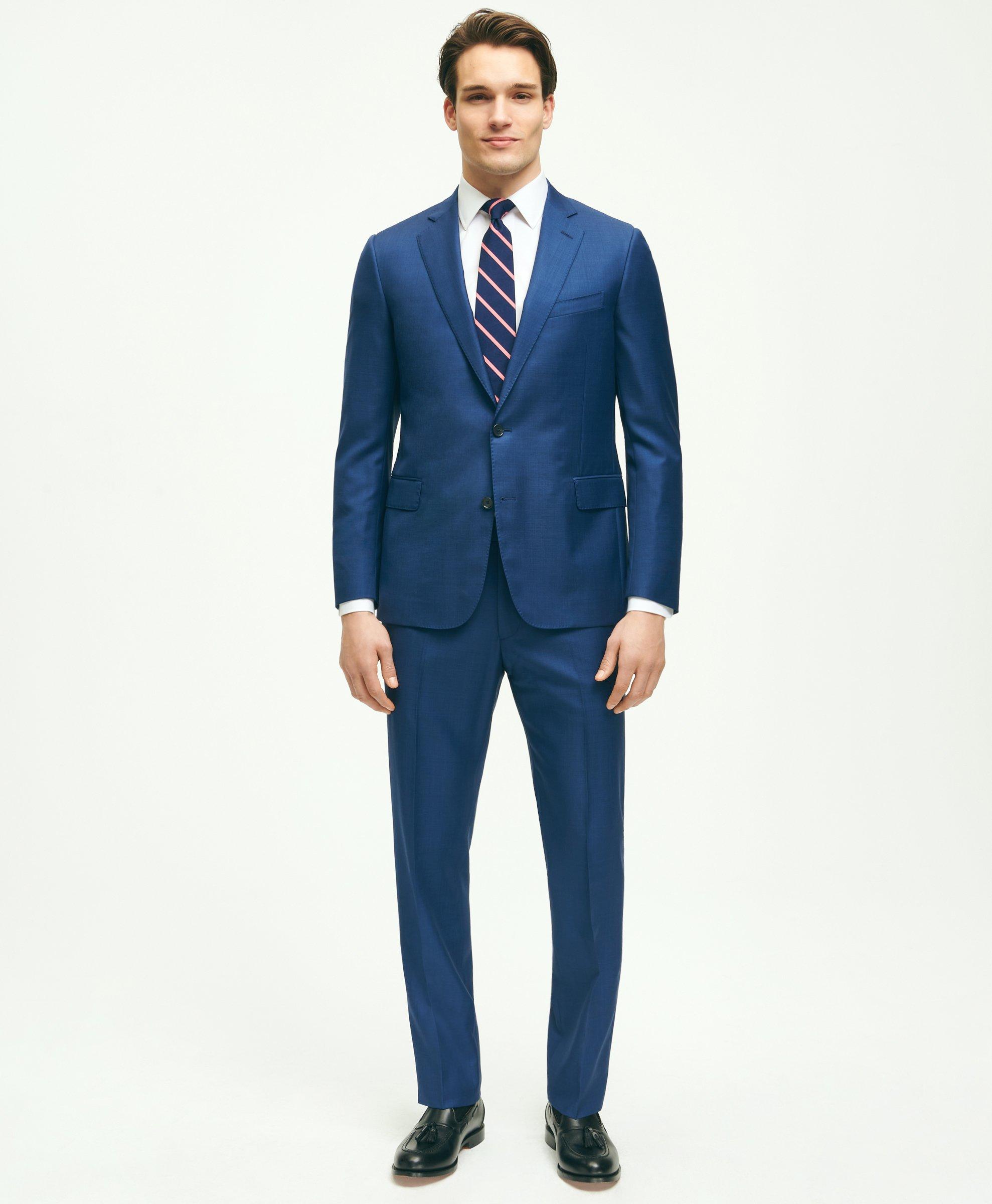 Marine Blue Sharkskin Bespoke Suit