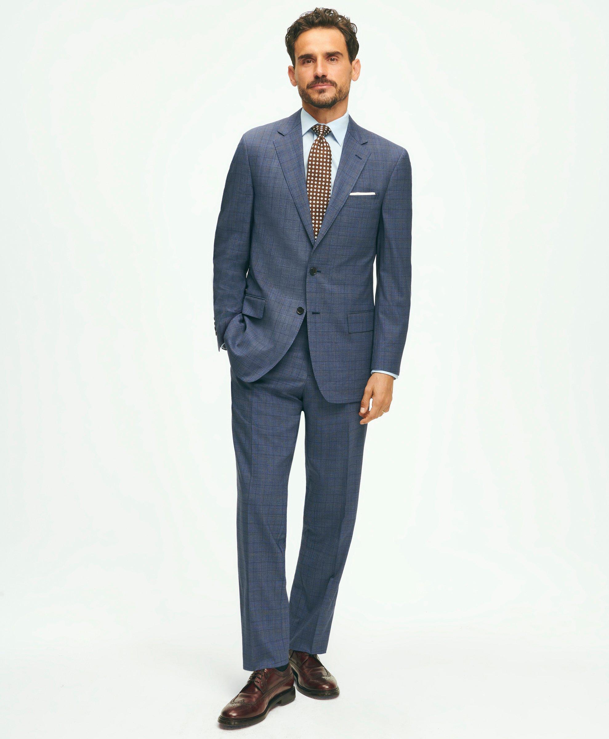 Traditional Fit Wool Checked 1818 Suit