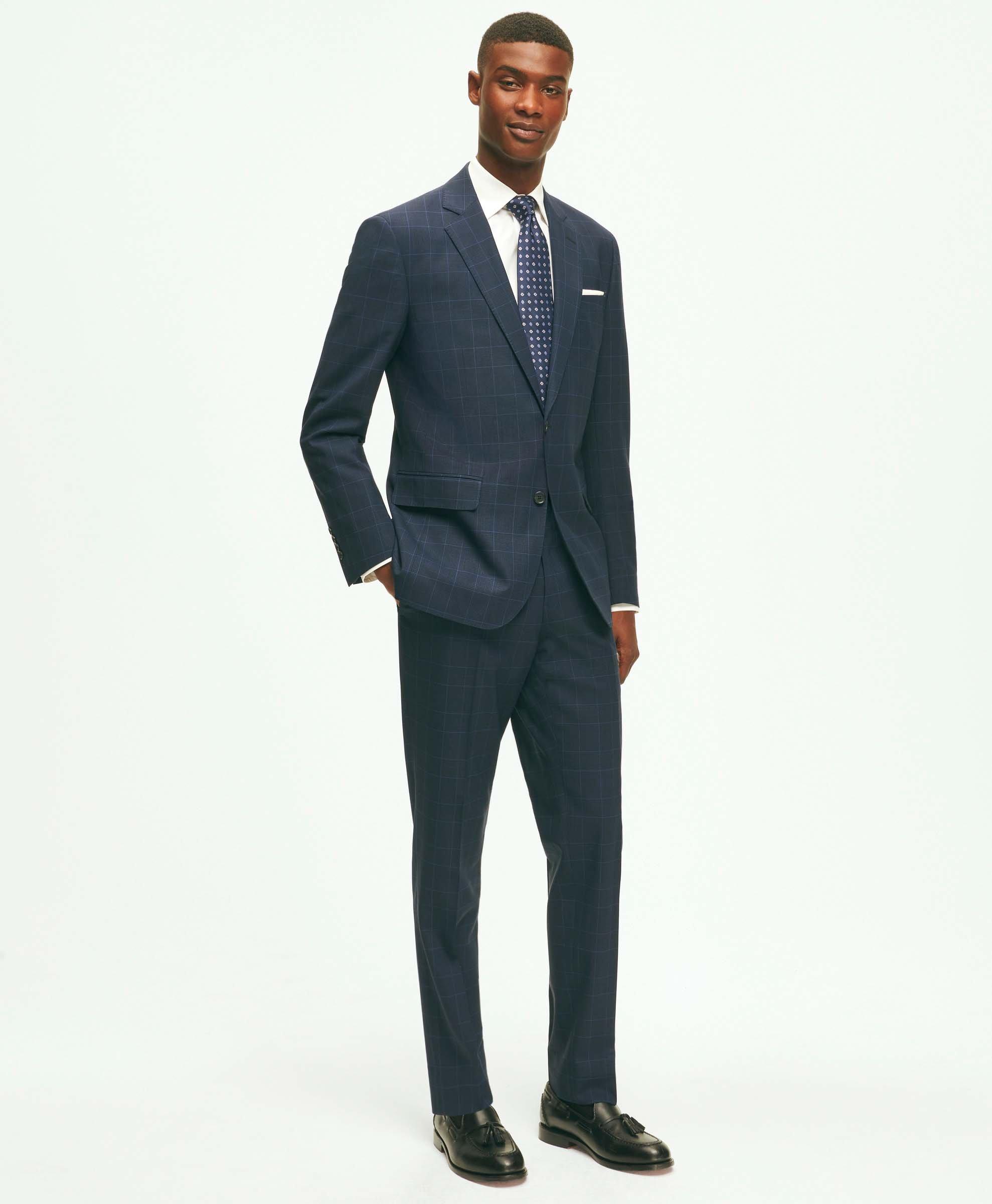 Slim fit suit blazer in 100% wool · Navy Blue · Dressy