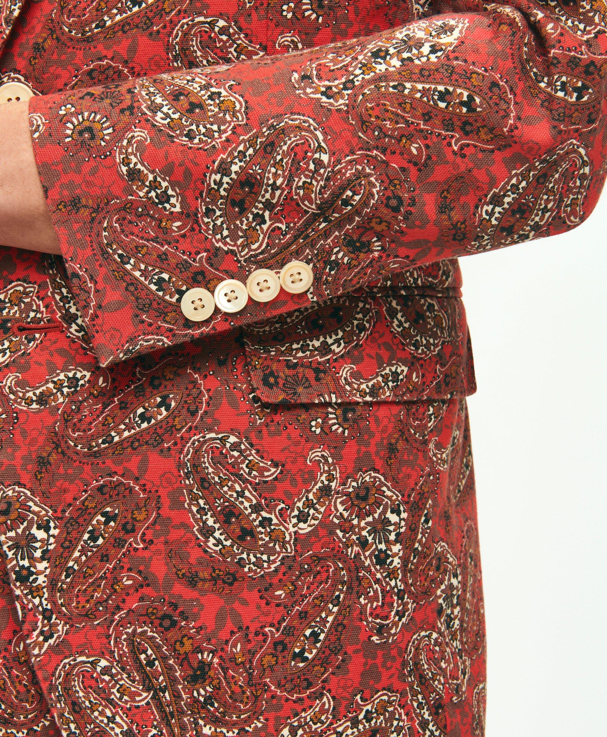 Slim Fit Paisley Suit Jacket In Cotton Blend