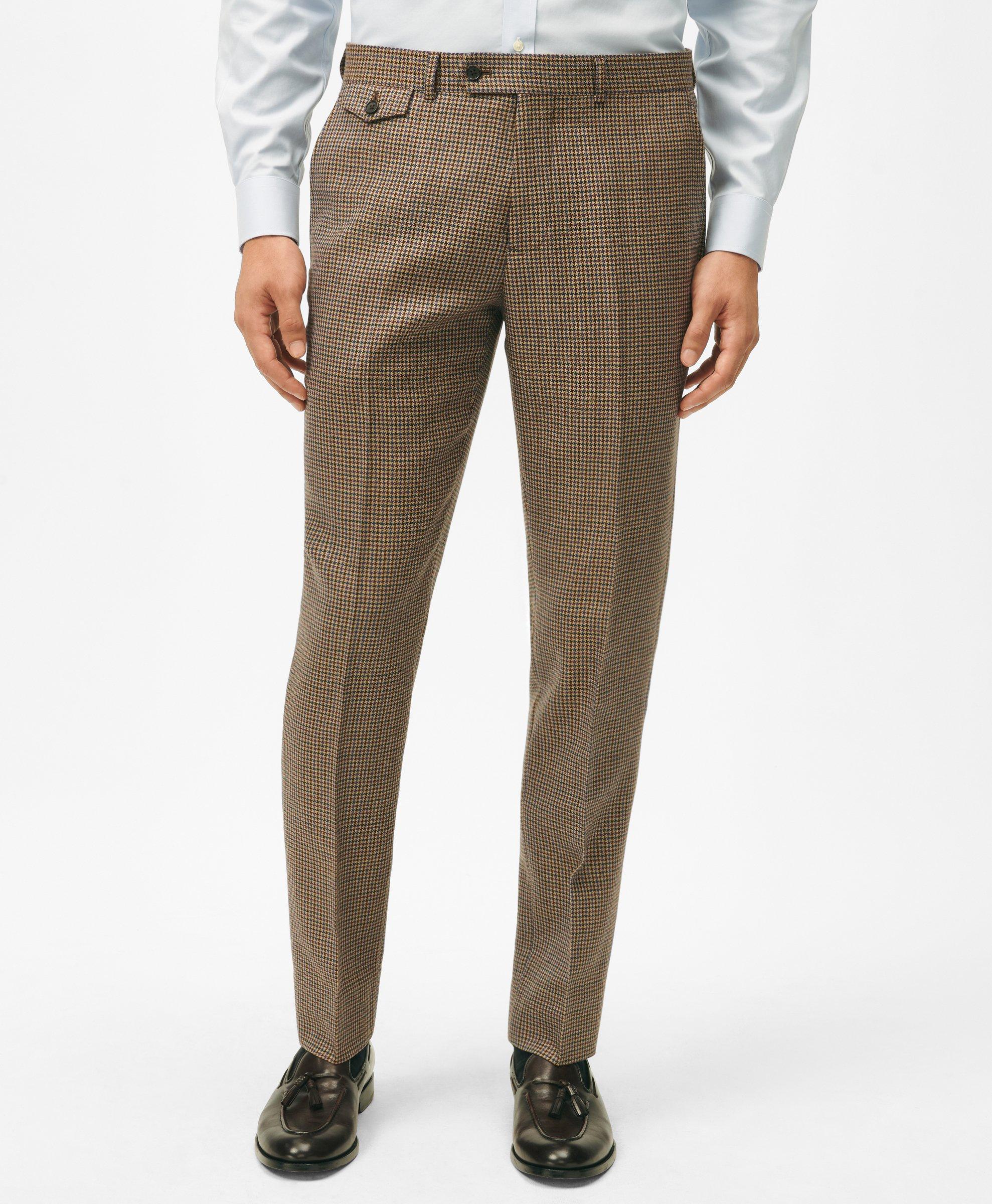 Brooks Brothers Slim Fit Guncheck Wool Suit Pants In Multicolor