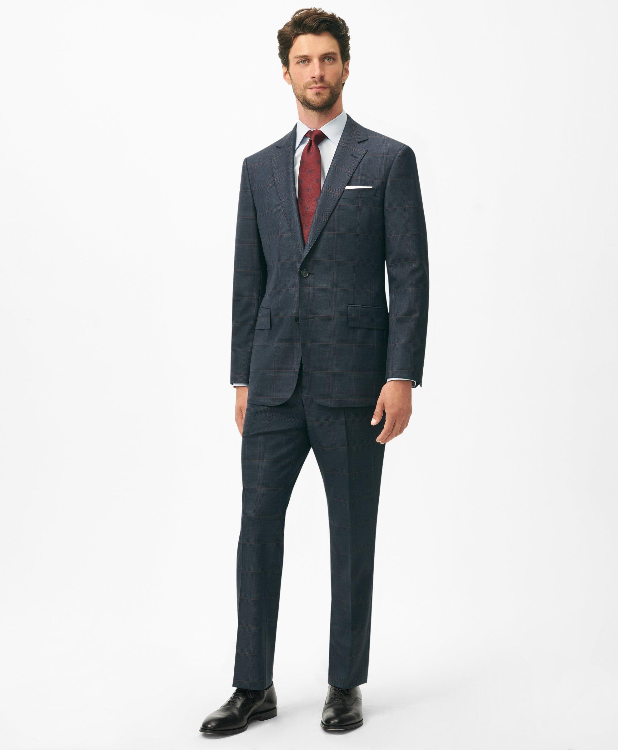 Brooks Brothers Explorer Collection Classic Fit Wool Checked Suit Pants