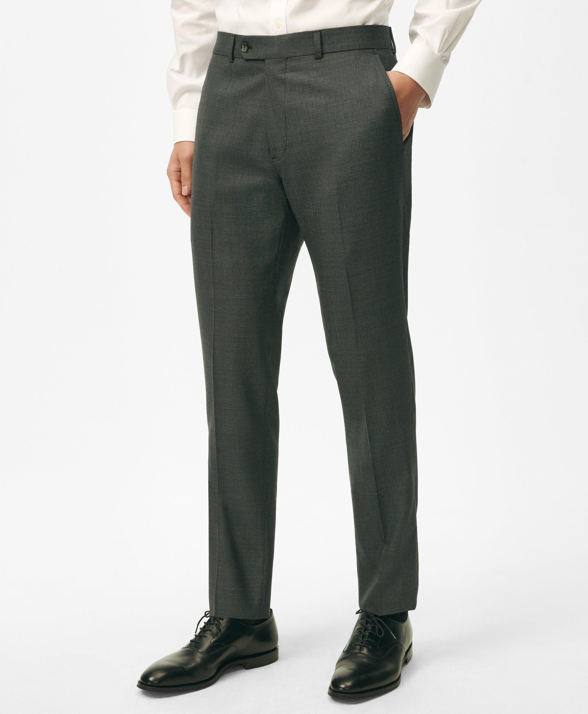 Brooks Brothers Explorer Collection Slim Fit Wool Nailhead Suit Pants In Grey