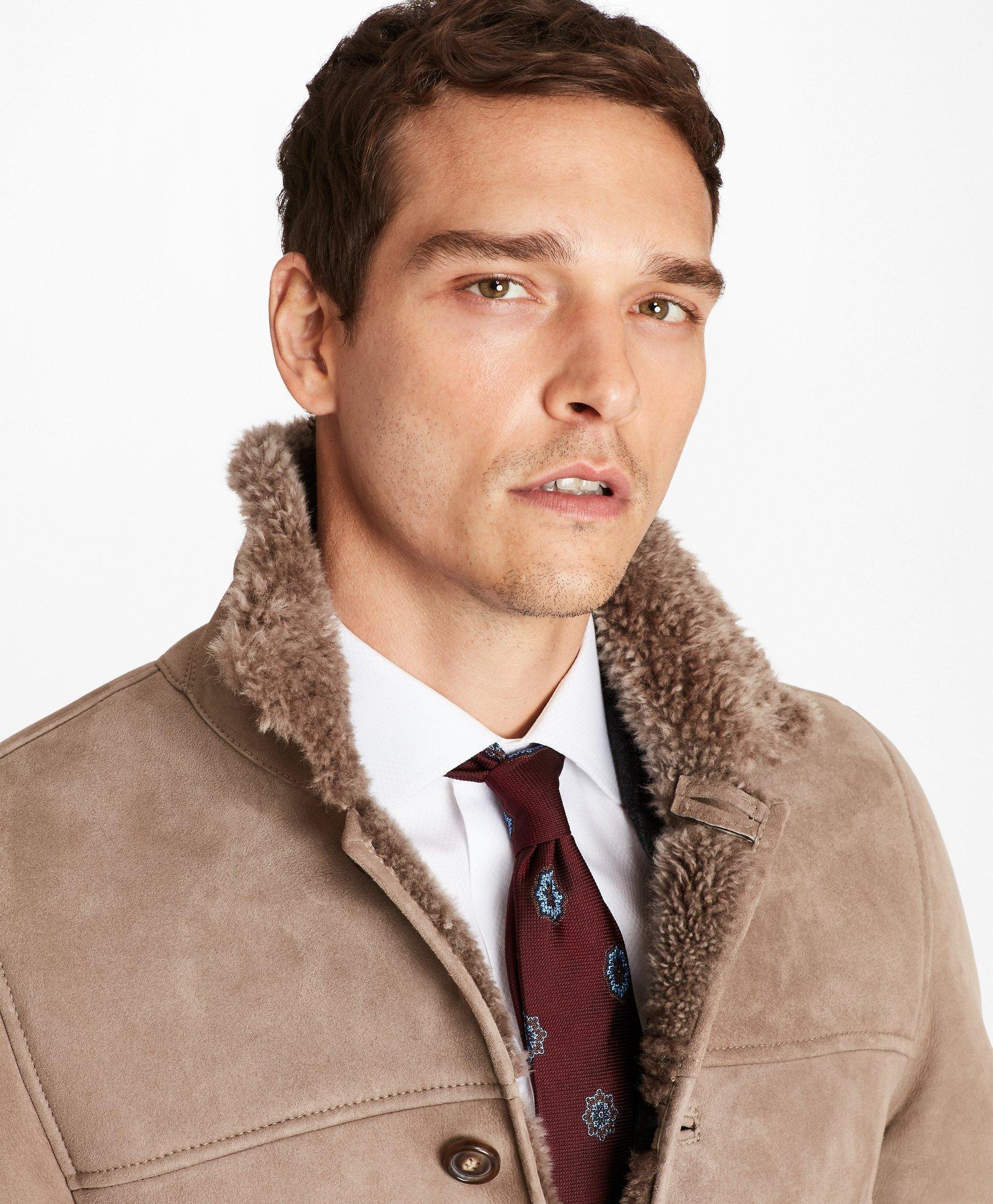 brooks brothers shearling coat