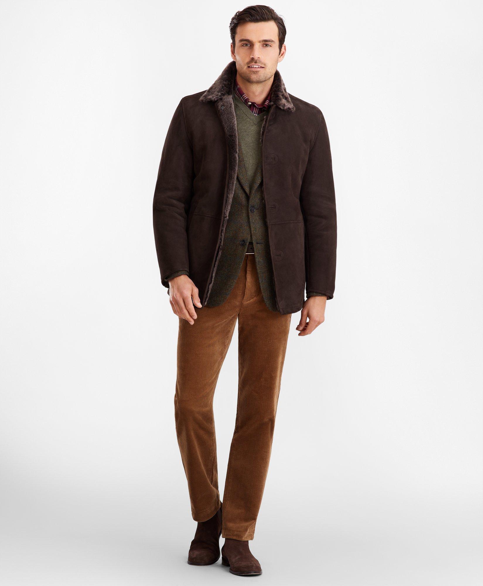 brooks brothers shearling coat