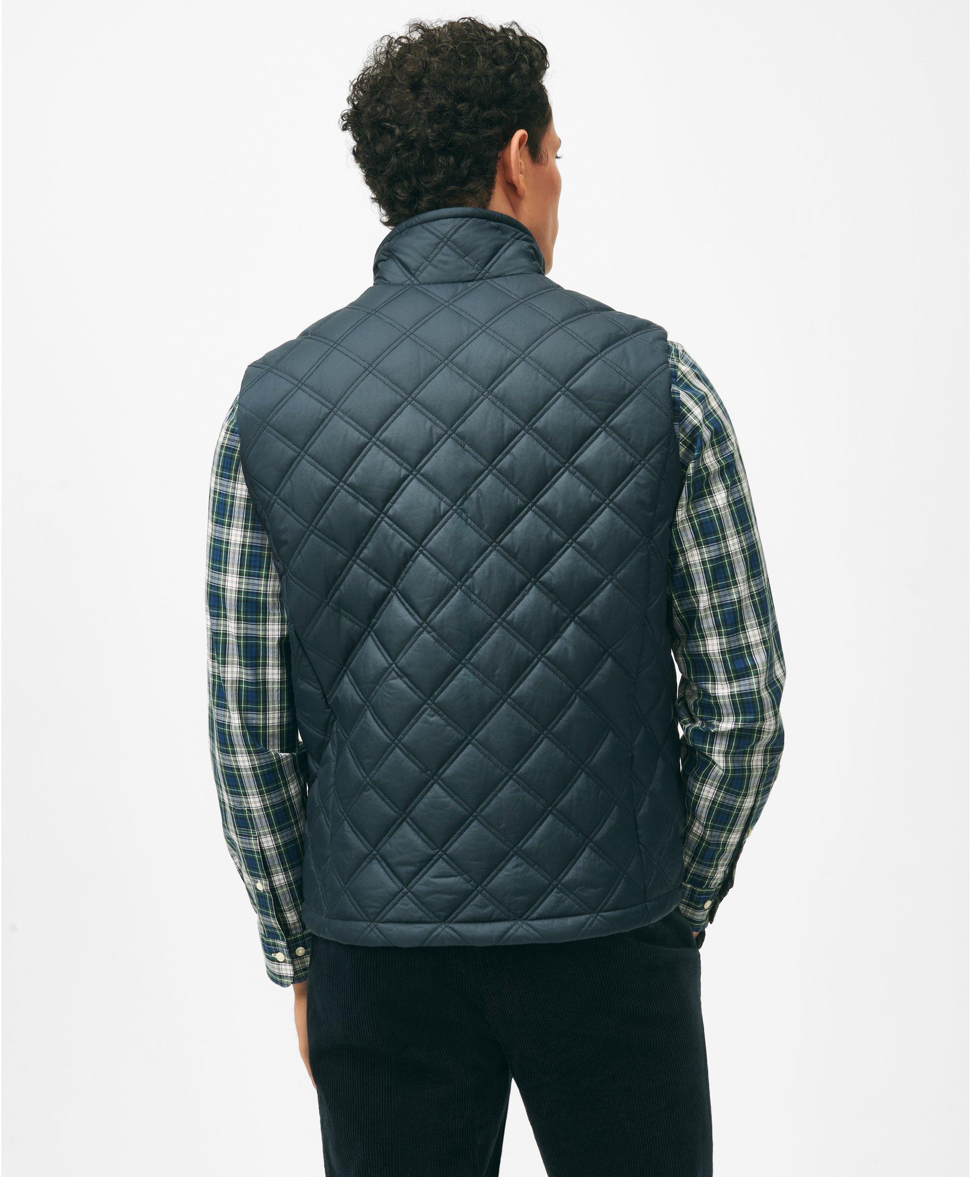 Blue quilted vest mens sale