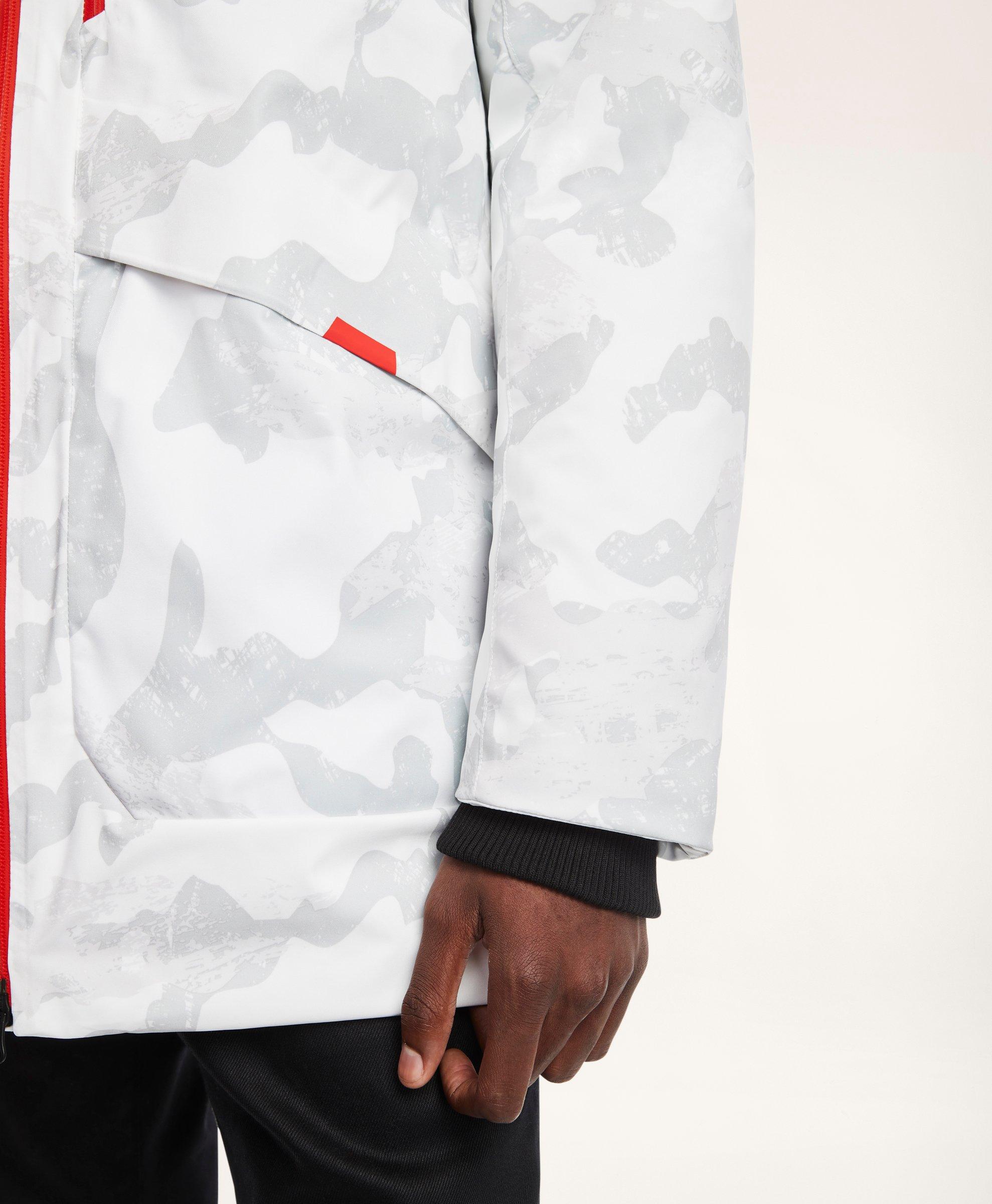 White camo shop parka mens