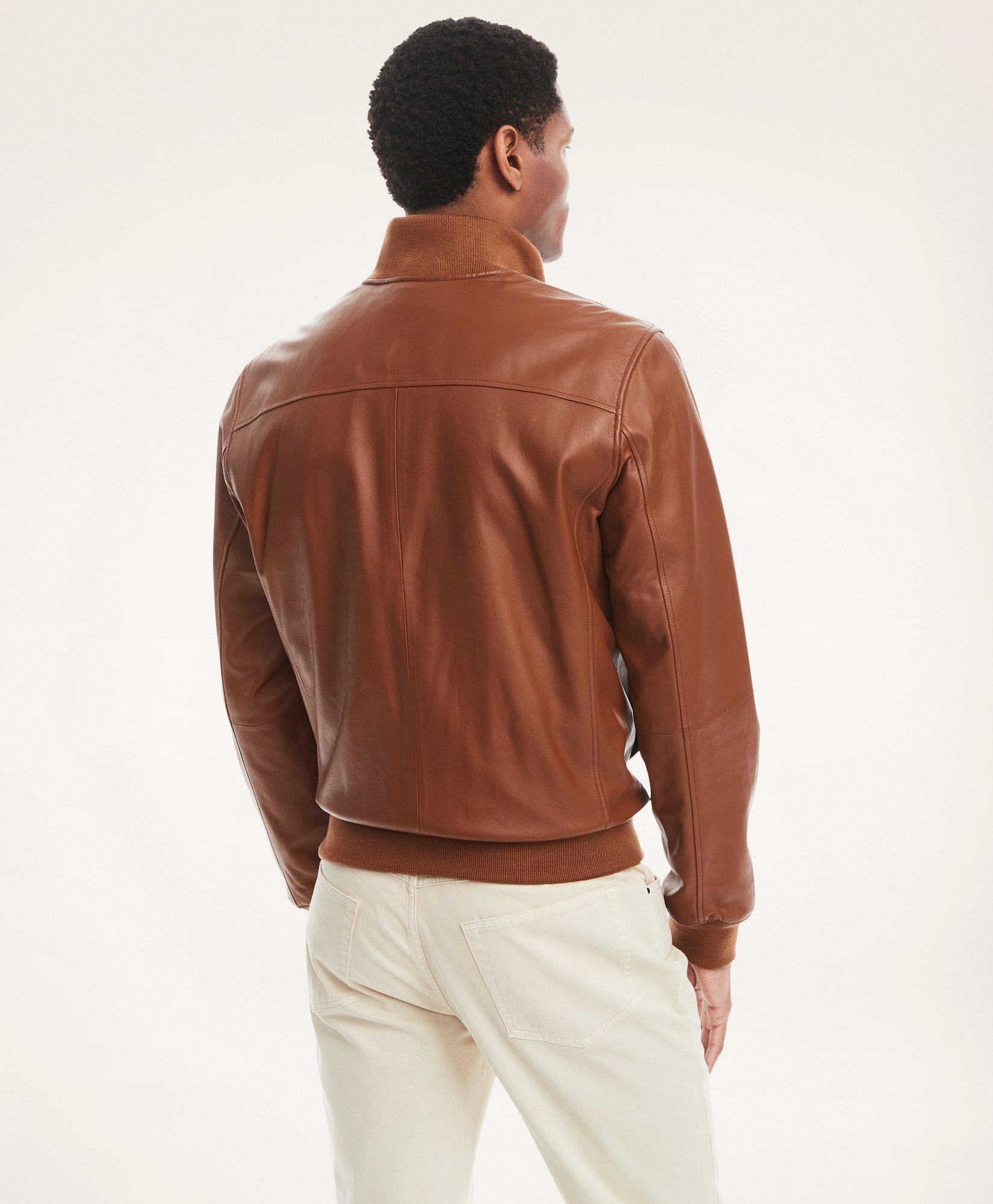 Brooks brothers men's cheap leather jacket