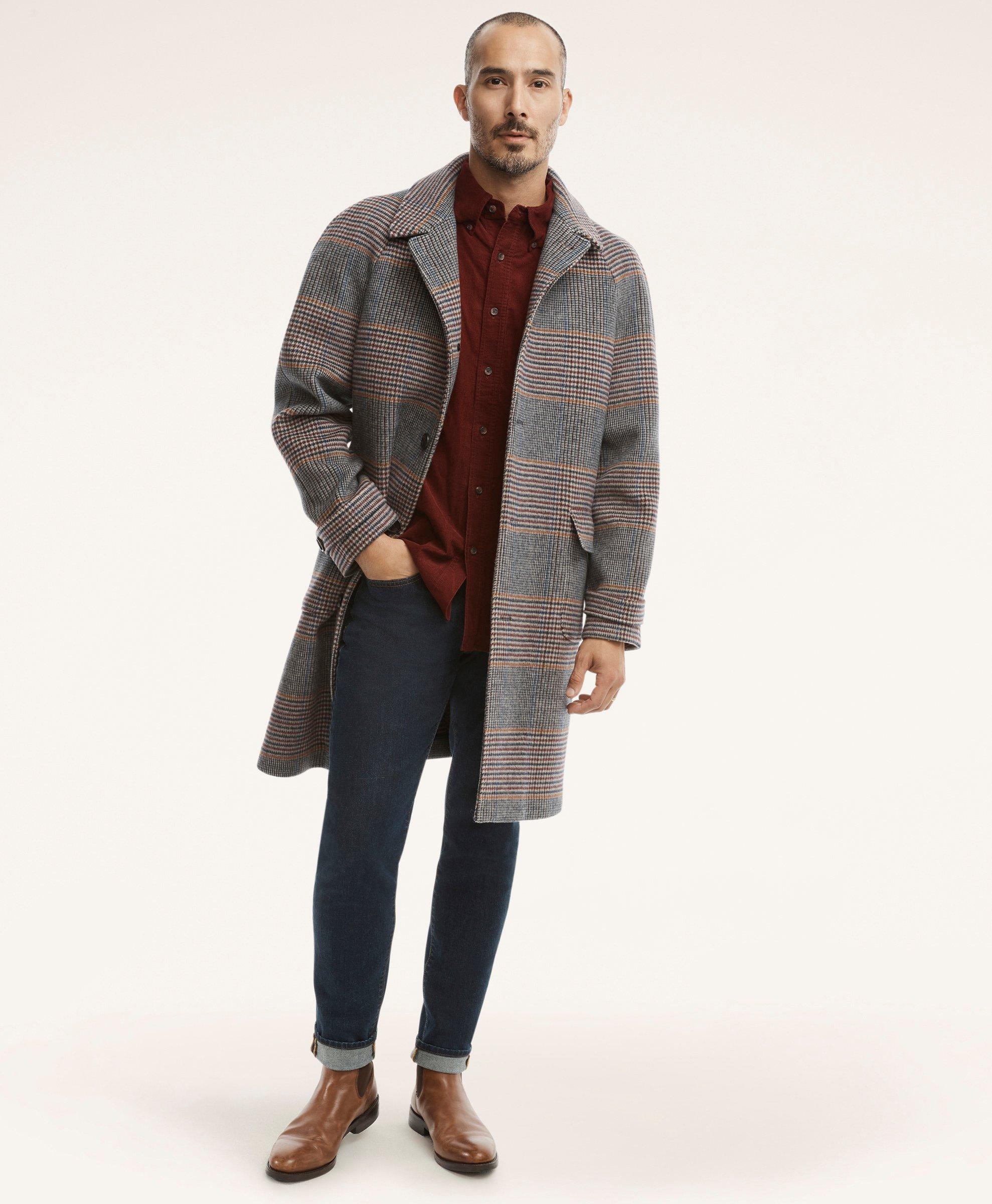 Wool Blend Balmacaan Coat