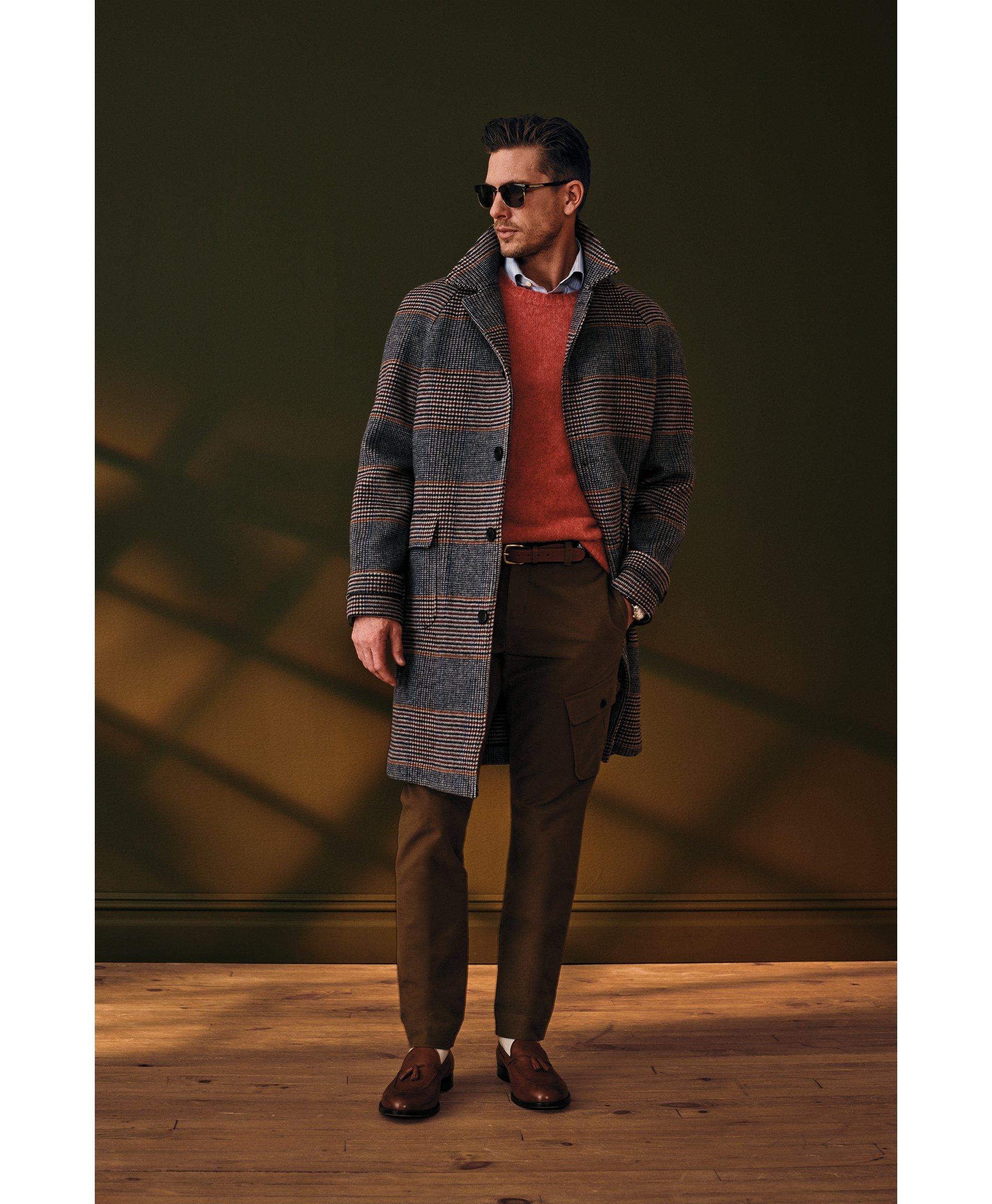 Wool Blend Balmacaan Coat