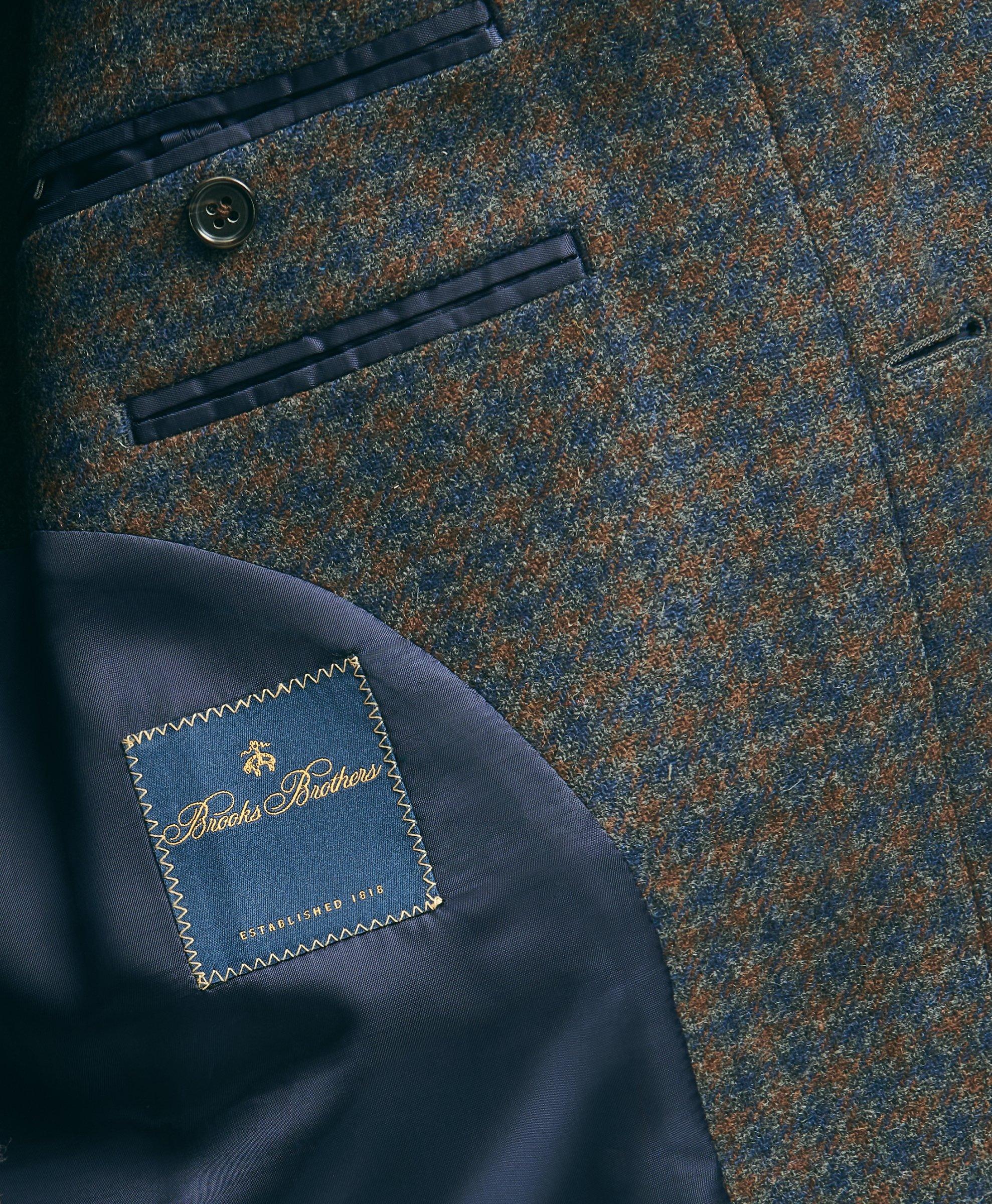 Wool Blend Balmacaan Guncheck Coat