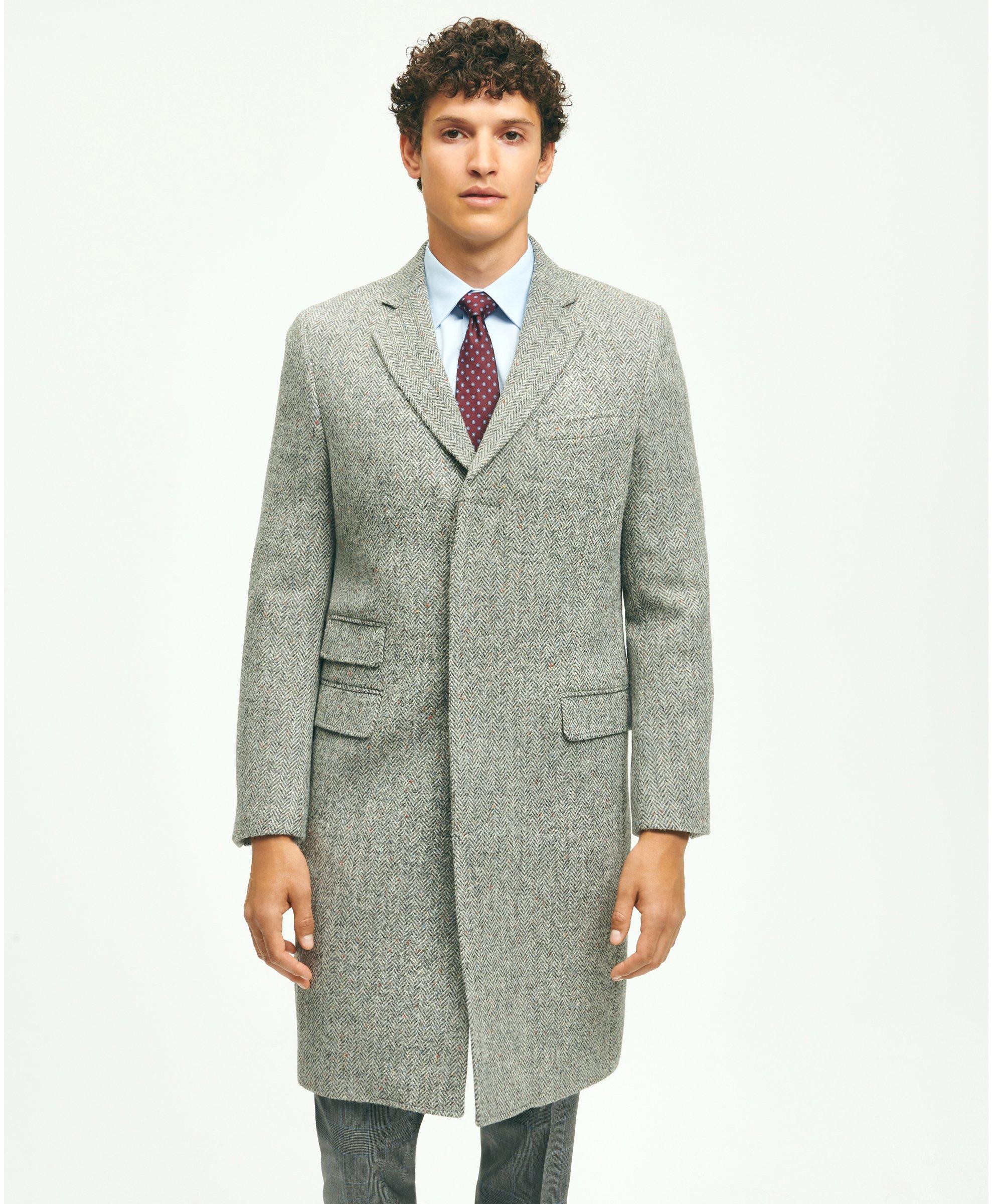 Herringbone tweed hot sale overcoat