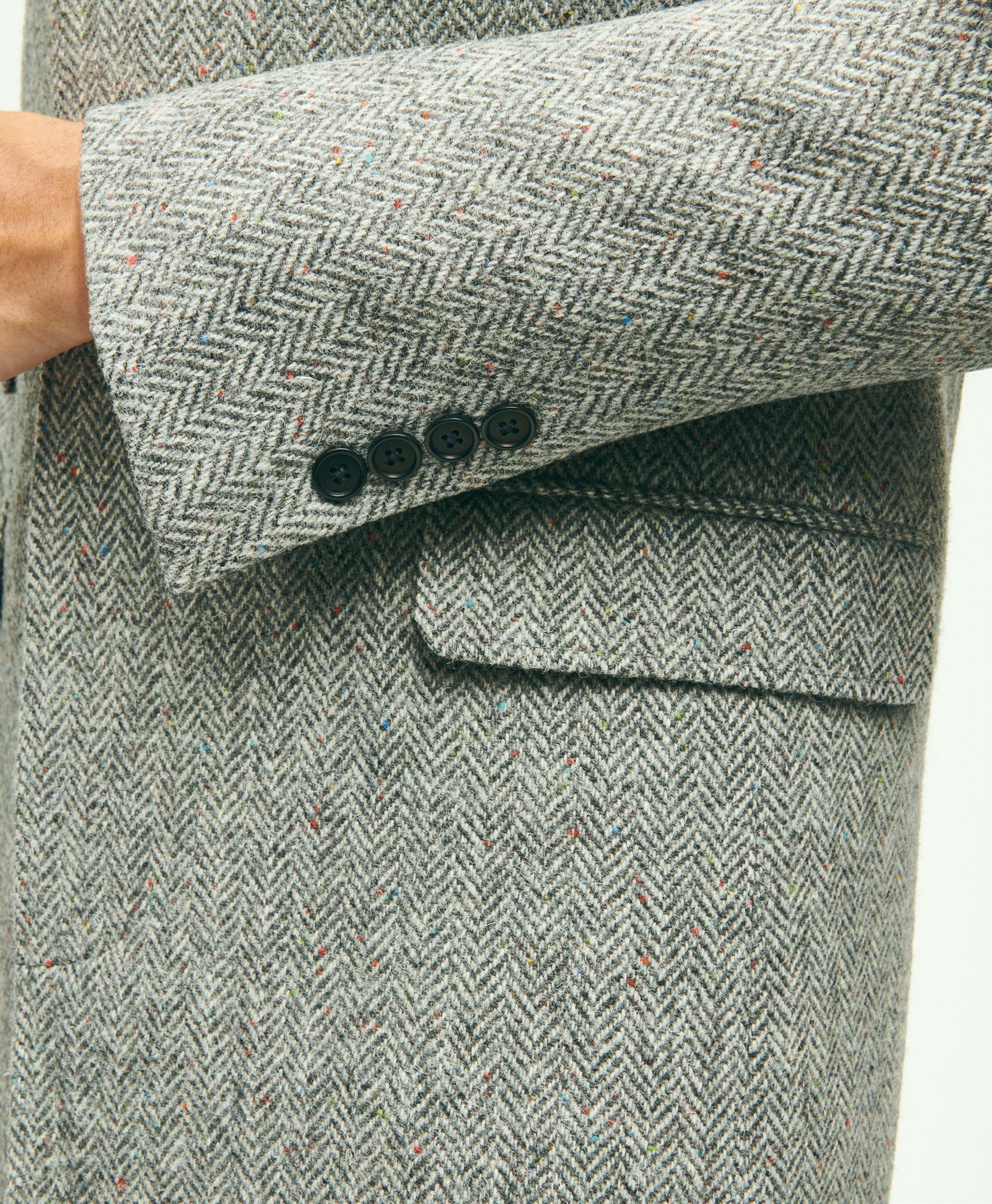 Wool Harris Tweed Herringbone 1818 Topcoat