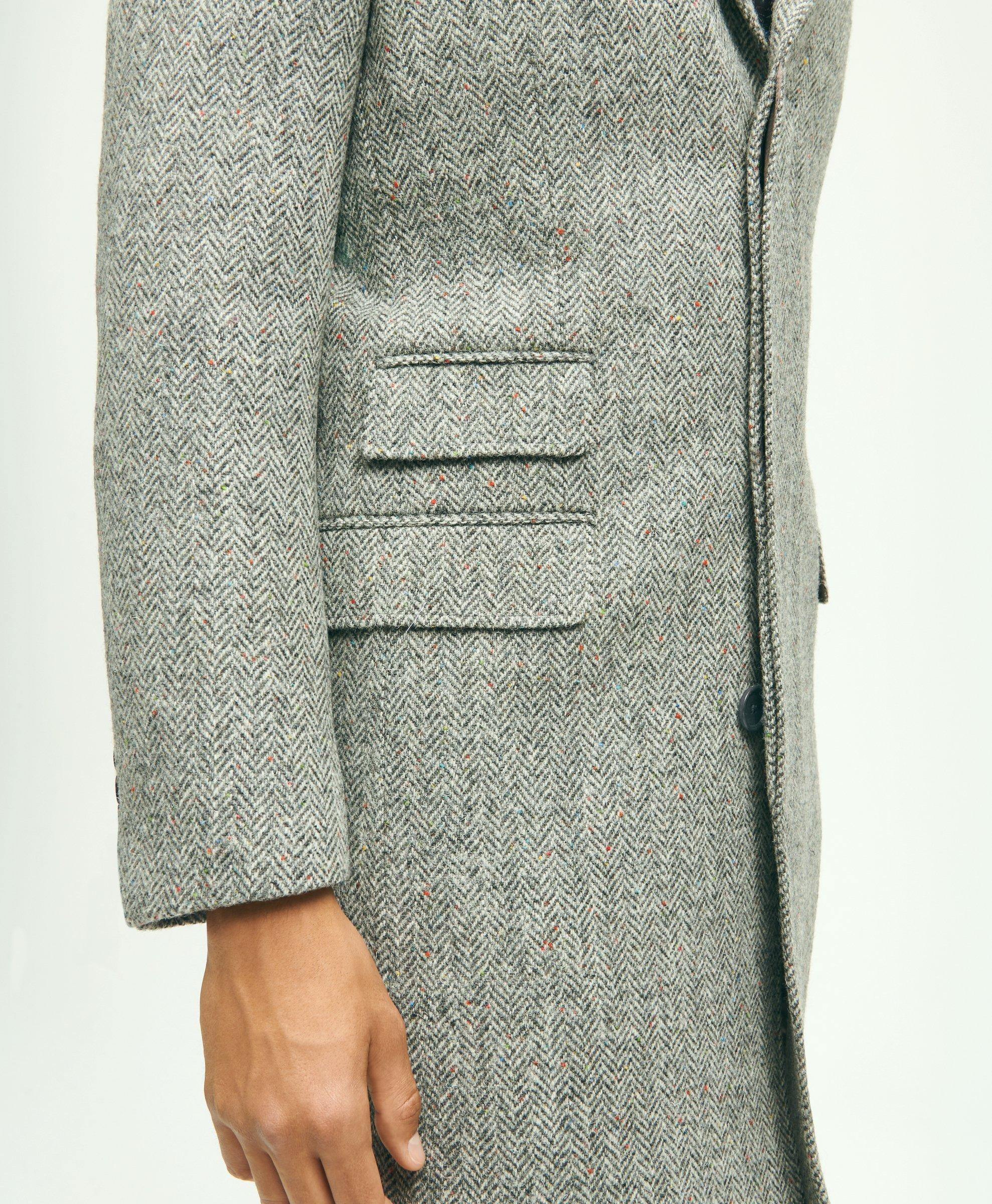 Joseph abboud clearance gray herringbone topcoat