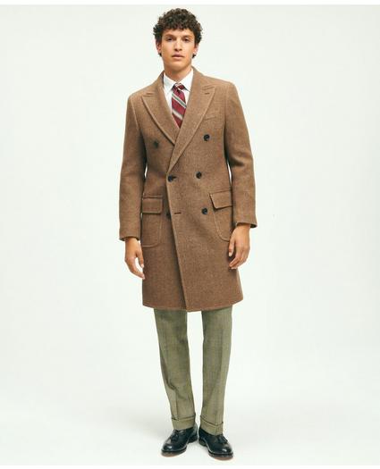 Wool Blend Double-Faced Double Breasted Herringbone Overcoat, image 1