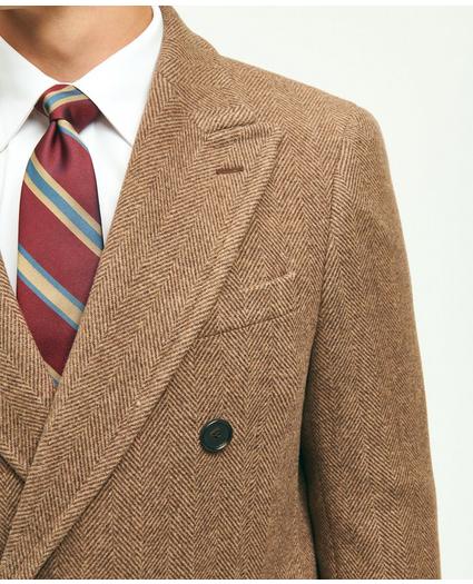 Wool Blend Double-Faced Double Breasted Herringbone Overcoat, image 2
